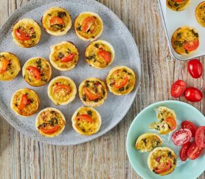 mini vegetable quiches