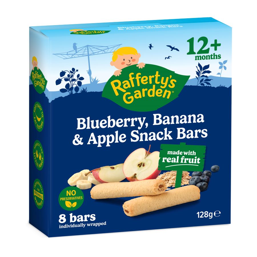 128g_Snack Bar_BlueberryBananaApple_3 quarter Blueberry, Banana & Apple Snack Bars