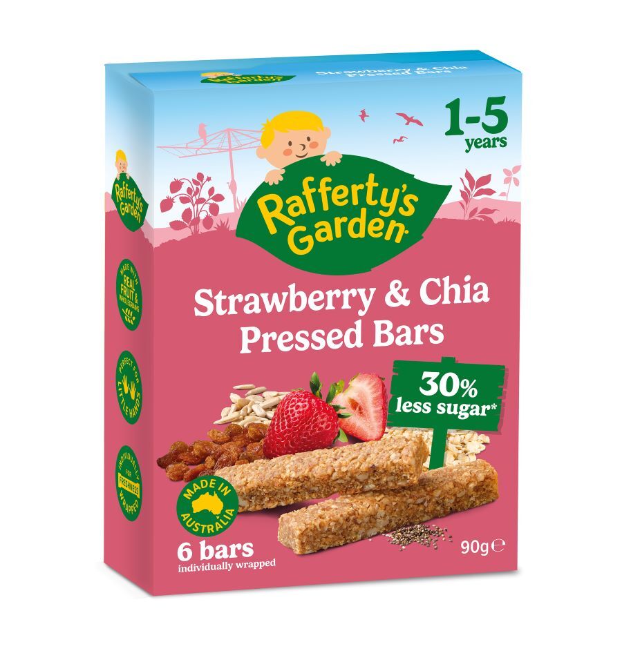 RG Strawberry Chia Pressed Bars_90g 3QUATER Strawberry & Chia Pressed Snack Bar