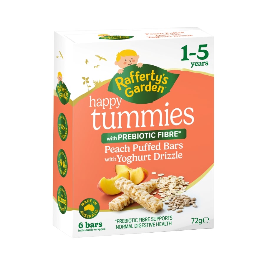 Happy Tummies Peach Puffed Bars with Yoghurt Drizzle